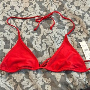 J.Crew Red Triangle Bikini Top Sz M